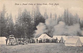 Delacy Creek Yellowstone Park Shaw And Powell Camp Vintage Postcard Jh230189