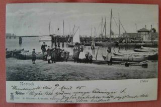 Germany Rostock Harbour Scene 1905