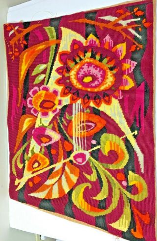 Vintage Tapestry Royal Paris Purple Pink Flowers Floral Design 28 " X 25 " T05