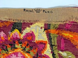 Vintage Tapestry Royal Paris Purple Pink Flowers Floral Design 28 