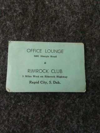 Vintage Beer Coupon Office Lounge & Rimrock Club Rapid City South Dakota