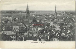 Latvia Riga Panorama Vintage Postcard 26.  4