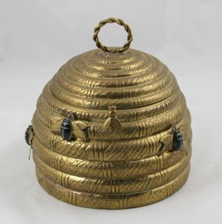 Mottahedeh Vintage Brass Bee Hive Box