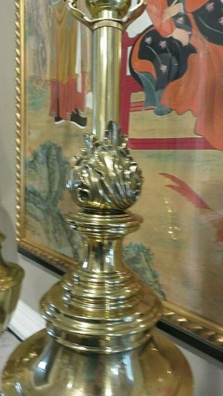 Vintage Antique Brass Stiffel Table Accent Lamp with Rose 34 