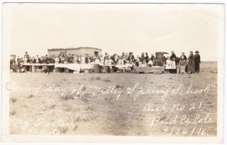Postcard Rppc Last Day Of Valley Spring School Bent County Co 1916