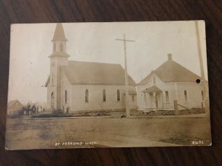 1913 Rppc Photo Postcard - - Washington - - Ferndale - Street Scene Church Team Horses