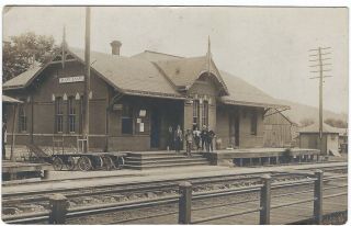 B.  & O.  Railroad Station,  Paw Paw,  West Virginia Old Real Photo Postcard