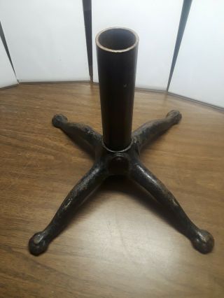 Vintage 4 Legged Victorian Cast Iron Stand - Paw Footed Ornate Base