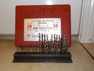 Vintage Cleveland Twist Drill Co.  Cle - Forge High Speed Drill Bits Set No.  59