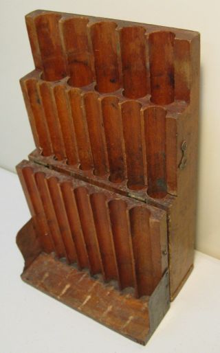 Vintage Wooden Box For Auger Bits (no Bits)