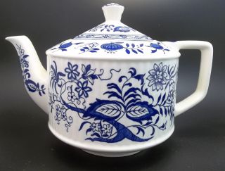 Vintage English Sadler Tea Pot Cobalt Blue Danube Onion Porcelain Pottery