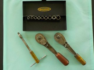 Vintage Craftsman Amber Handle 3/8 Ratchets And 1/4 Inch Set From 1939 Soc