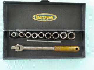 Vintage Craftsman Amber Handle 3/8 ratchets and 1/4 inch set from 1939 soc 4