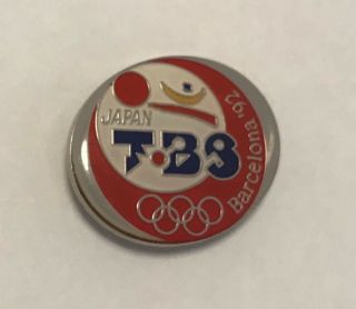 Japan Tv Tbs Sports Media Pin Olympic Games Barcelona 1992 Pin