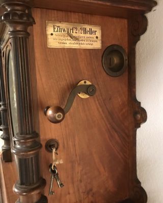Antique 19th Century Wall Symphonion Automat Coin Op Music Box Plus 32 Disc 4