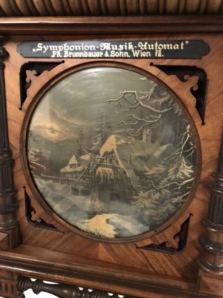 Antique 19th Century Wall Symphonion Automat Coin Op Music Box Plus 32 Disc 5