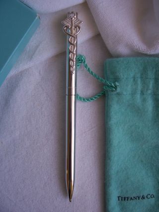 Tiffany & Co.  Sterling Silver Caduceus - Clip Pen
