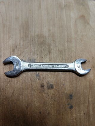 Vintage Craftsman Vanadium Ci 1723 3/8 7/16 Open End Wrench,