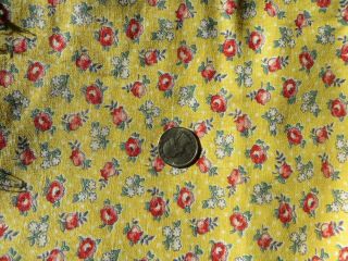Vintage Feedsack Yellow Red White Floral Feed Sack Quilt Sewing Fabric 3