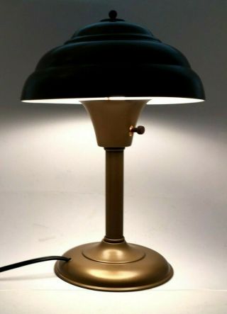 Awesome Vintage Art Deco Machine Age Atomic Table Metal Desk Lamp Great 3
