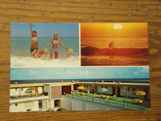 Vintage Postcard Sundeck Motel,  Jacksonville Beach,  Florida