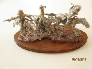 Pewter Western Figurine By Peter Sedlow; " High Desert Ambush " ;101/4500