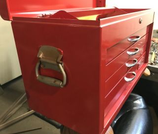 Vintage Proto 26” Wide 4 Drawer Tool Box Chest With Tray Shape 1982 7