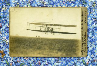 Rare 1909 Wright Brothers Airplane Military Flyer Model A Cabinet Photo
