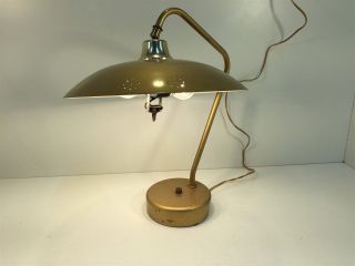 Vintage Mid Century Desk Lamp - Gold Ufo Flying Saucer