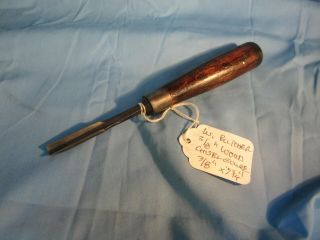 W.  Butcher No 9 Sweep 3/8 Inch Wood Chisel Gouge Antique Vintage Old Tool
