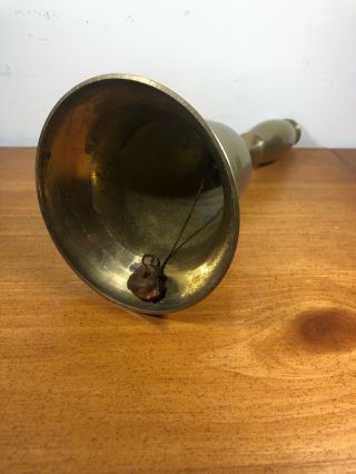 Antique Large Brass Dinner School House Church Hand Bell 11 