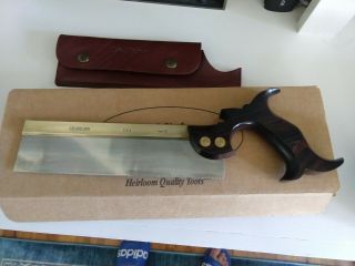 Lie Nielsen Cocobolo Dovetail 15ppi Rip Saw; Box And Leather Sheath