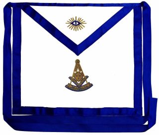 Masonic Past Master Apron Embroidered Blue Lodge Fraternity Dma - 1100gb