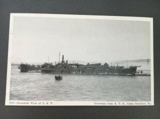Wwii Navy Postcard Broadside View Of L.  S.  T.  Camp Bradford,  Va