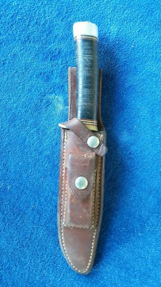 Vintage Randall Made Knife,  Model 5 Fixed Blade Hunting Combat 6 " With Sheath