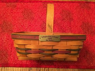 Longaberger 1995 Bee Basket Signed By Dave Longaberger & Protector With A Dream