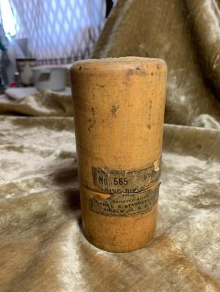 Vintage L.  S.  Starrett 6 Piece Drive Pin Punch Set W/original Wood Cylinder Case