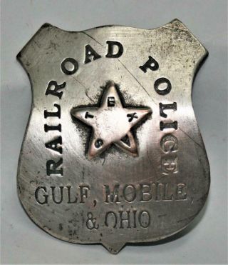 Reproduced Unusual Old West Texas Gulf,  Mobile,  & Ohio Railroad Police Badge