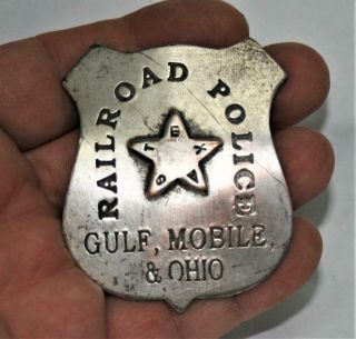Reproduced Unusual OLD WEST Texas Gulf,  Mobile,  & Ohio Railroad Police Badge 2