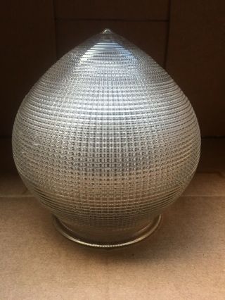 Rare Vintage Industrial Holophane Prismatic 4 Inch Fitter Acorn Light Globe