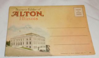 Vintage Postcard Folder Alton Illinois City Hall 18 Views