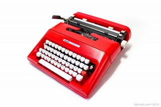 15 Off Red Olivetti Lettera 35 - Vintage Serviced Typewriter