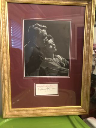 Katharine Hepburn Signature,  Date,  Letterhead With Photo
