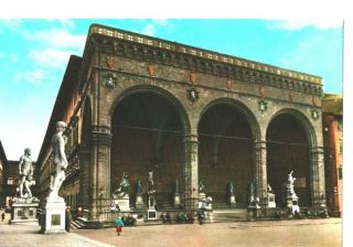 Florence Italy - Statues Incl David Vintage Postcard - But Not Posted Ff