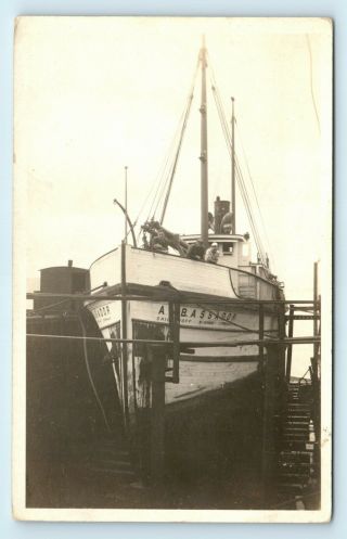 Chichagof Island,  Sitka,  Ak - Scarce 1900s Mining Co Steamship & Crew - Rppc