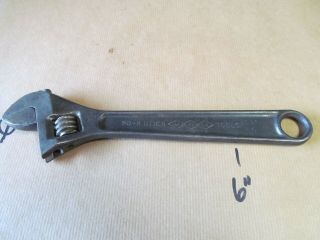 Vintage Utica Tools 8 " Adjustable Wrench - Pn 90 - 8 - Made In U.  S.  A.  - 3 Diamonds