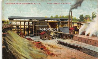 Birmingham Alabama - Early Colored Card Of Coal Mining