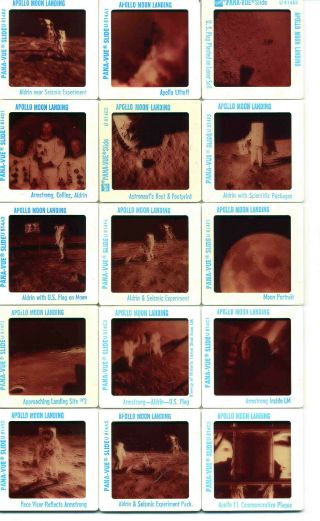 Pana - Vue Vintage Set of 30 APOLLO 11 Moon Landing 2x2 Slides Lunar NASA 3
