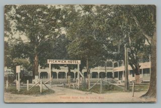Pickwick Hotel Bay St.  Louis Mississippi—gulf Coast Antique Postcard 1910