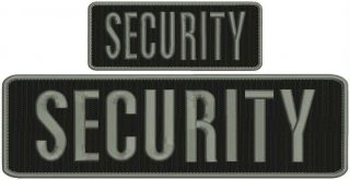 Security Embroidery Patch 3x10 And 2x4 Hook Grey Letters And Border
